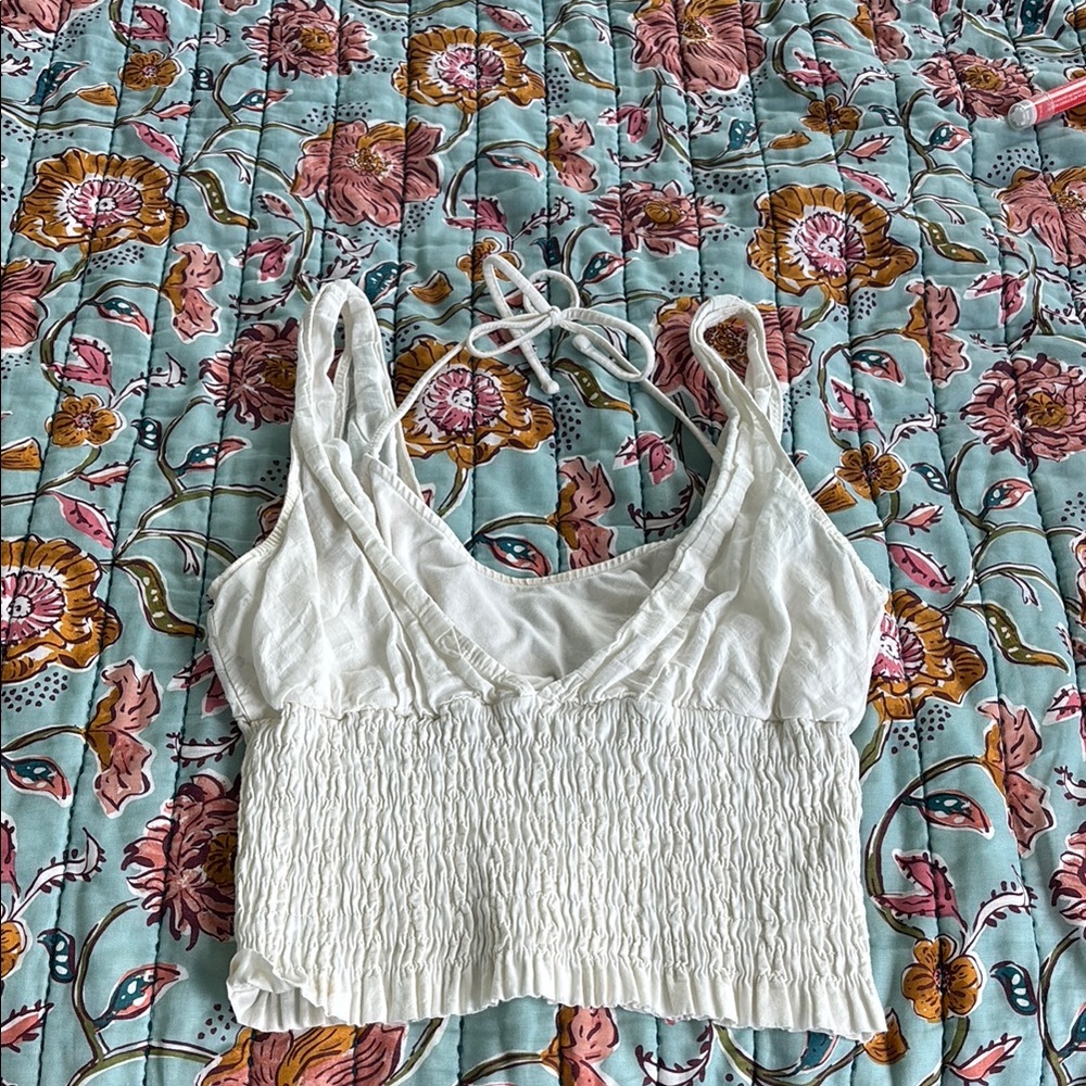 White Smocked Women's Top